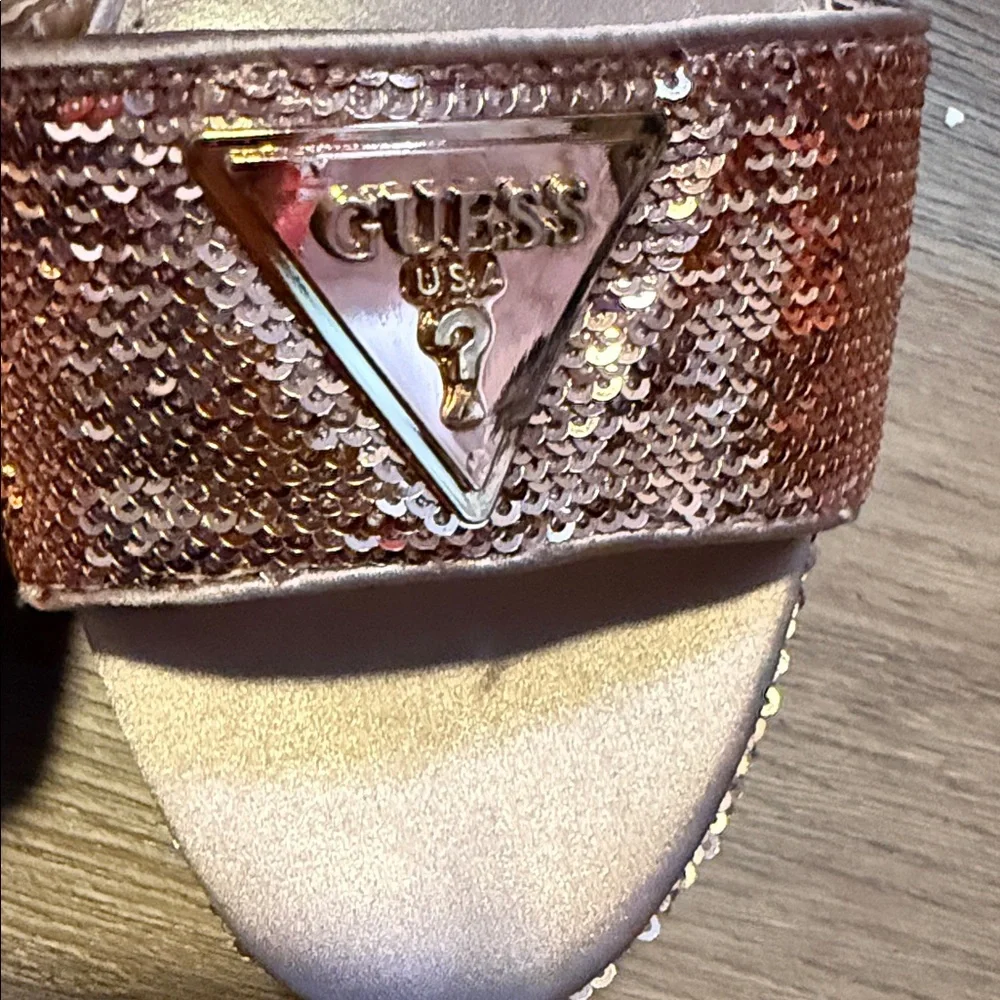 Guess Women's Metallic Rose Heels